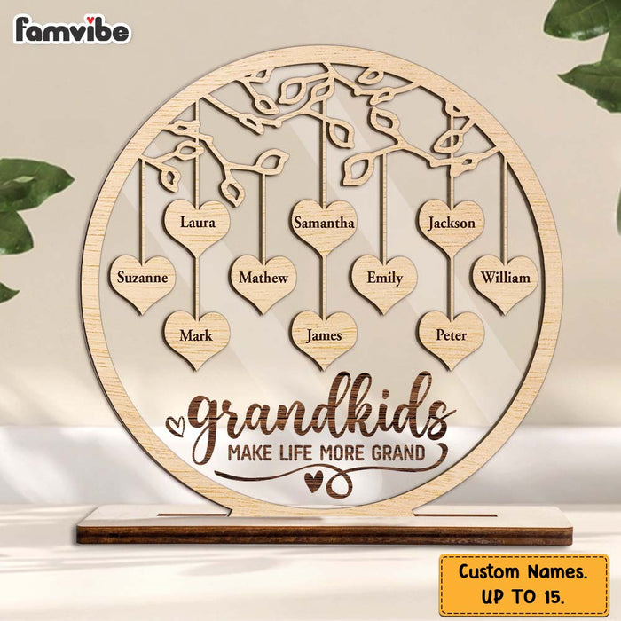 Personalized To Grandma Grandkids Life More Grand Heart Tree Plaque 22737 1