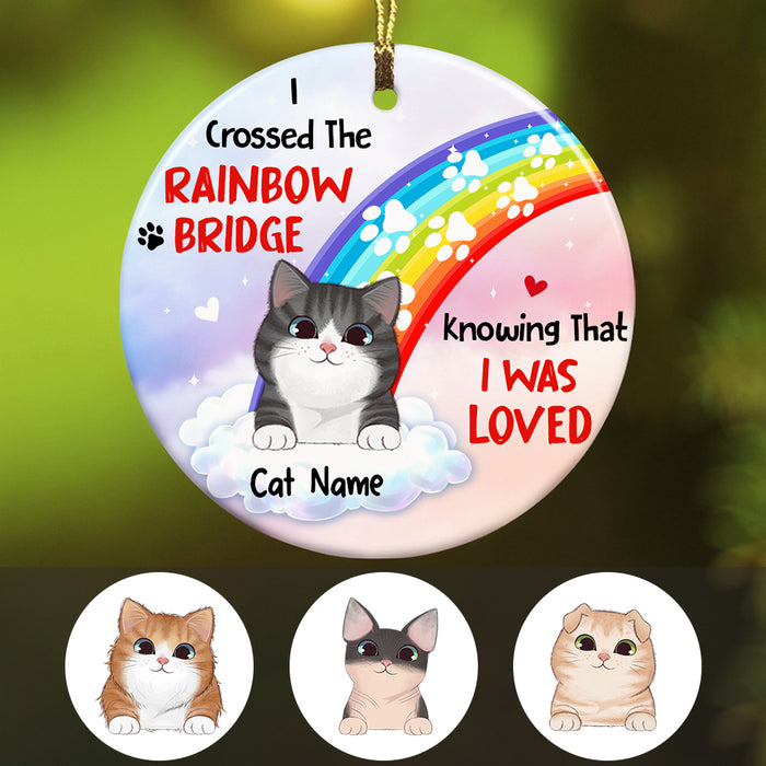 Personalized Christmas Cat Memo Rainbow Circle Ornament AG304 24O57 1