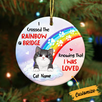 Personalized Christmas Cat Memo Rainbow Circle Ornament AG304 24O57 thumb 1