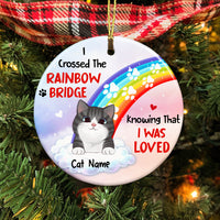 Personalized Christmas Cat Memo Rainbow Circle Ornament AG304 24O57 thumb 1