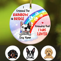 Personalized Christmas Dog Memo Rainbow Circle Ornament AG303 24O57 thumb 1