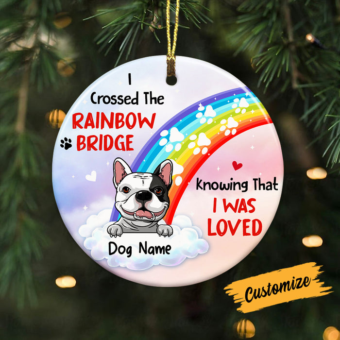 Personalized Christmas Dog Memo Rainbow Circle Ornament AG303 24O57 1