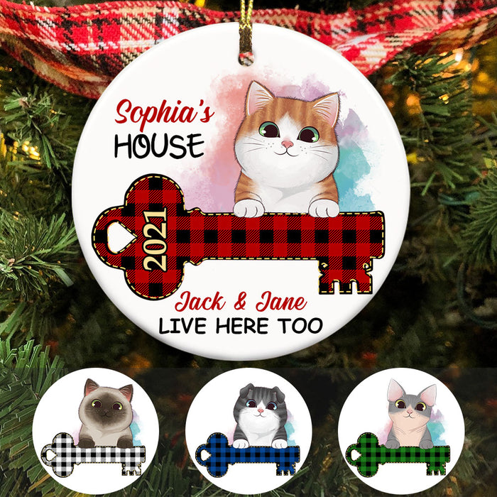 Personalized Christmas Cat House Circle Ornament AG302 24O58 1