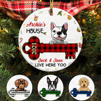 Personalized Christmas Dog Home Circle Ornament AG301 24O58 thumb 1