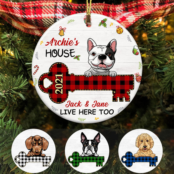 Personalized Christmas Dog Home Circle Ornament AG301 24O58 1