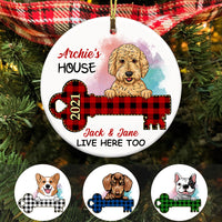 Personalized Christmas Dog Home Circle Ornament AG301 24O58 thumb 1