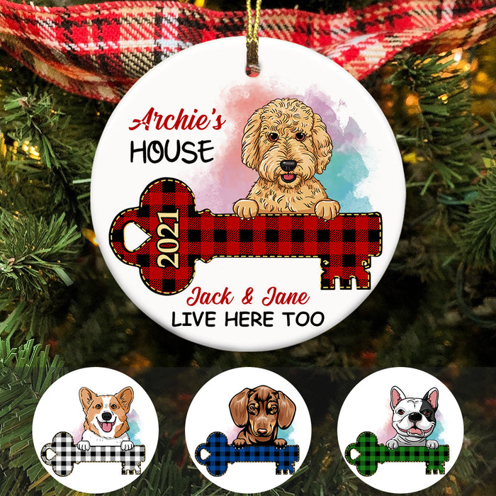 Personalized Christmas Dog Home Circle Ornament AG301 24O58 1