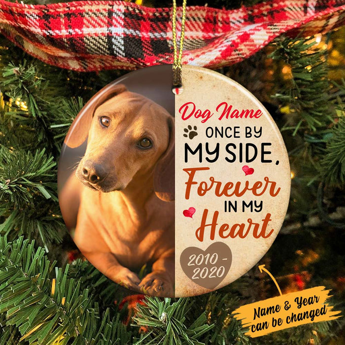 Personalized Forever In My Heart Dog Memo Circle Ornament SB91 23O36 1