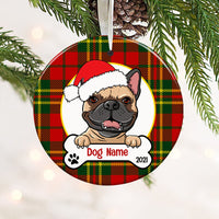 Personalized Dog Wreath Christmas Circle Ornament AG302 87O53 thumb 1