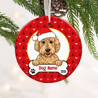 Personalized Dog Wreath Christmas Circle Ornament AG302 87O53 thumb 1