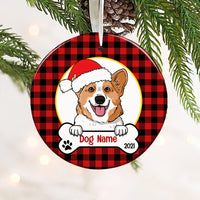 Personalized Dog Wreath Christmas Circle Ornament AG302 87O53 thumb 1