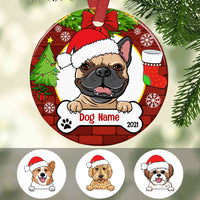 Personalized Dog Wreath Christmas Circle Ornament AG302 87O53 thumb 1