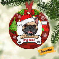 Personalized Dog Wreath Christmas Circle Ornament AG302 87O53 thumb 1