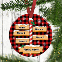 Personalized Family Christmas Pole Circle Ornament SB11 95O53 thumb 1