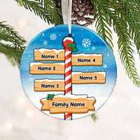 Personalized Family Christmas Pole Circle Ornament SB11 95O53 thumb 1