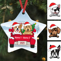 Personalized Dog Christmas Red Truck Star Ornament AG313 81O34 thumb 1