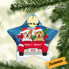 Personalized Dog Christmas Red Truck Star Ornament AG313 81O34 1
