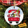 Personalized Dog Red Truck Christmas Circle Ornament AG316 81O34 1