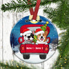 Personalized Dog Red Truck Christmas Circle Ornament AG316 81O34 1