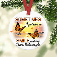 Butterfly Memorial Gift For Loss Of Mom Dad Christmas In Heaven Tree Decorations Circle Ornament AG3014 65O16 thumb 1