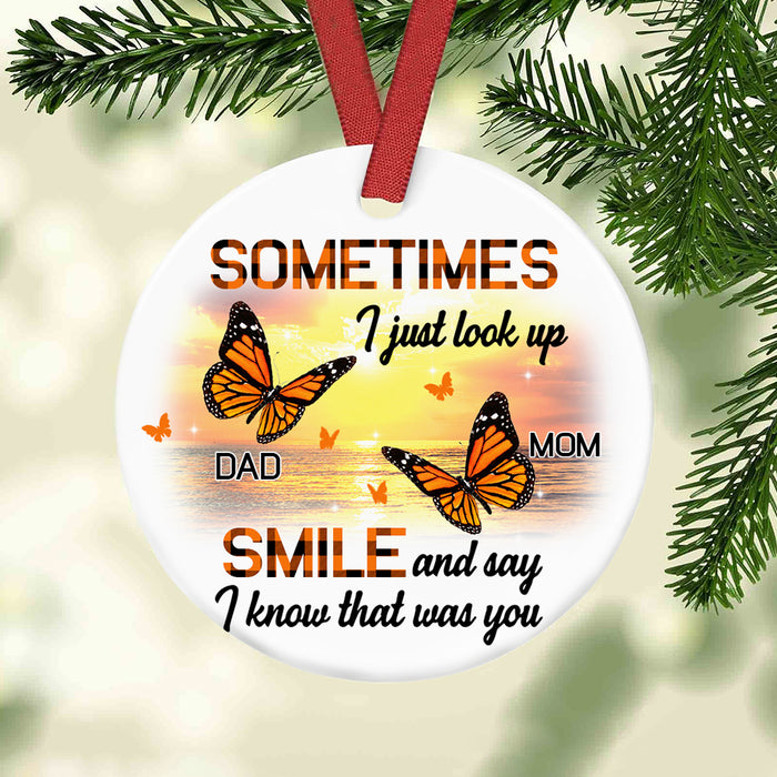 Butterfly Memorial Gift For Loss Of Mom Dad Christmas In Heaven Tree Decorations Circle Ornament AG3014 65O16 1