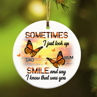Butterfly Memorial Gift For Loss Of Mom Dad Christmas In Heaven Tree Decorations Circle Ornament AG3014 65O16 thumb 1