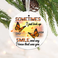 Butterfly Memorial Gift For Loss Of Mom Dad Christmas In Heaven Tree Decorations Circle Ornament AG3014 65O16 thumb 1