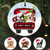 Personalized Dog Red Truck Christmas Pattern Circle Ornament AG315 81O34 thumb 1