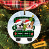 Personalized Dog Red Truck Christmas Pattern Circle Ornament AG315 81O34 thumb 1
