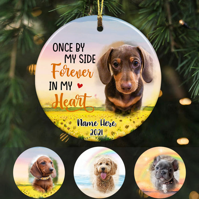 Personalized Dog Memo In My Heart Circle Ornament SB12 95O58 1