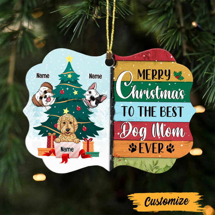 Personalized Dog Mom Christmas Benelux Ornament SB13 95O47 1