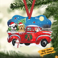 Personalized Dog Red Truck Christmas Benelux Ornament SB13 87O57 thumb 1