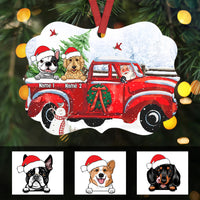 Personalized Dog Red Truck Christmas Benelux Ornament SB13 87O57 thumb 1