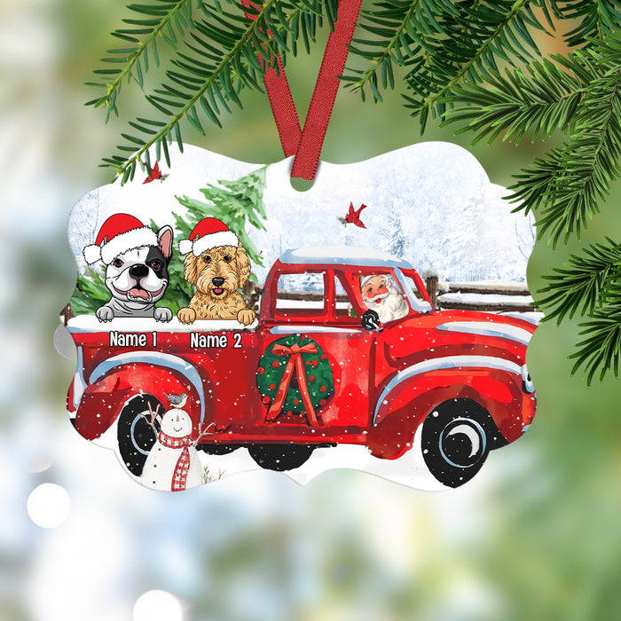 Personalized Dog Red Truck Christmas Benelux Ornament SB13 87O57 1