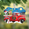 Personalized Dog Red Truck Christmas Benelux Ornament SB13 87O57 1