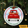 Personalized Love Couple Red Truck Christmas Circle Ornament SB41 87O47 1