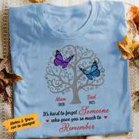 Personalized Memorial Butterflies Angel Mom Dad T Shirt MR121 65O58 thumb 1