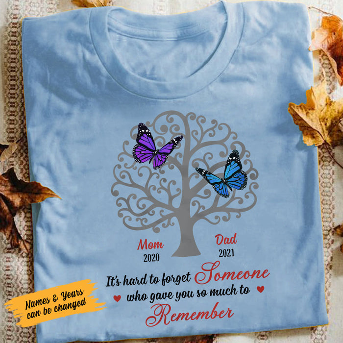 Personalized Memorial Butterflies Angel Mom Dad T Shirt MR121 65O58 1