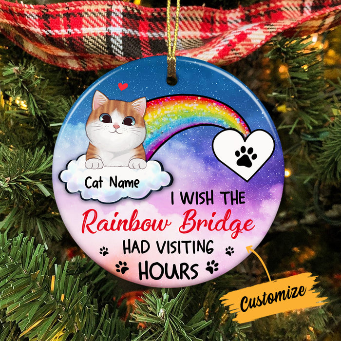 Personalized Cat Memo Rainbow Bridge Circle Ornament SB14 95O57 1