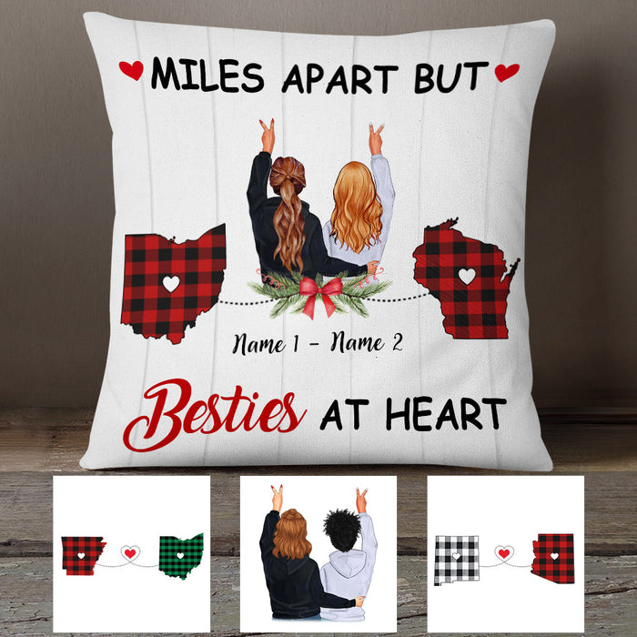 Personalized Friends Long Distance Bestie At Heart Pillow SB42 85O53 1