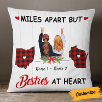 Personalized Friends Long Distance Bestie At Heart Pillow SB42 85O53 thumb 1