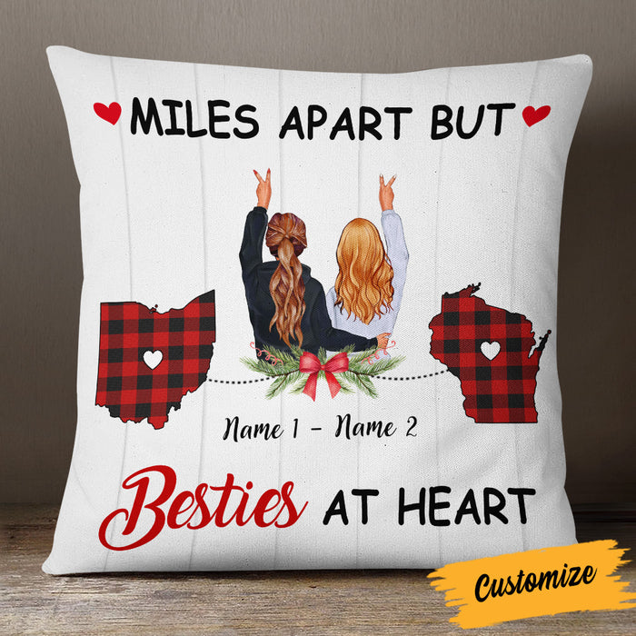 Personalized Friends Long Distance Bestie At Heart Pillow SB42 85O53 1