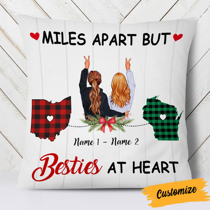 Personalized Friends Long Distance Bestie At Heart Pillow SB42 85O53 1