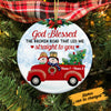 Personalized Couple Red Truck Christmas Circle Ornament SB42 87O53 1