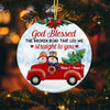 Personalized Couple Red Truck Christmas Circle Ornament SB42 87O53 thumb 1