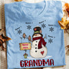 Personalized Snowman Grandma Christmas T Shirt SB41 81O47 1