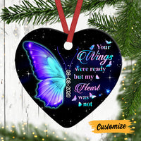 Personalized Memo Butterfly Mom Dad Heart Ornament SB61 26O47 thumb 1