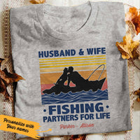Personalized Fishing Husband & Wife White T Shirt JN181 95O57 thumb 1