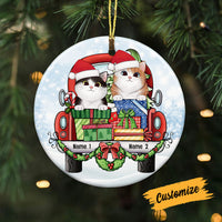 Personalized Cat Christmas Circle Ornament SB31 24O53 thumb 1