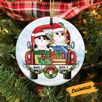 Personalized Cat Christmas Circle Ornament SB31 24O53 thumb 1